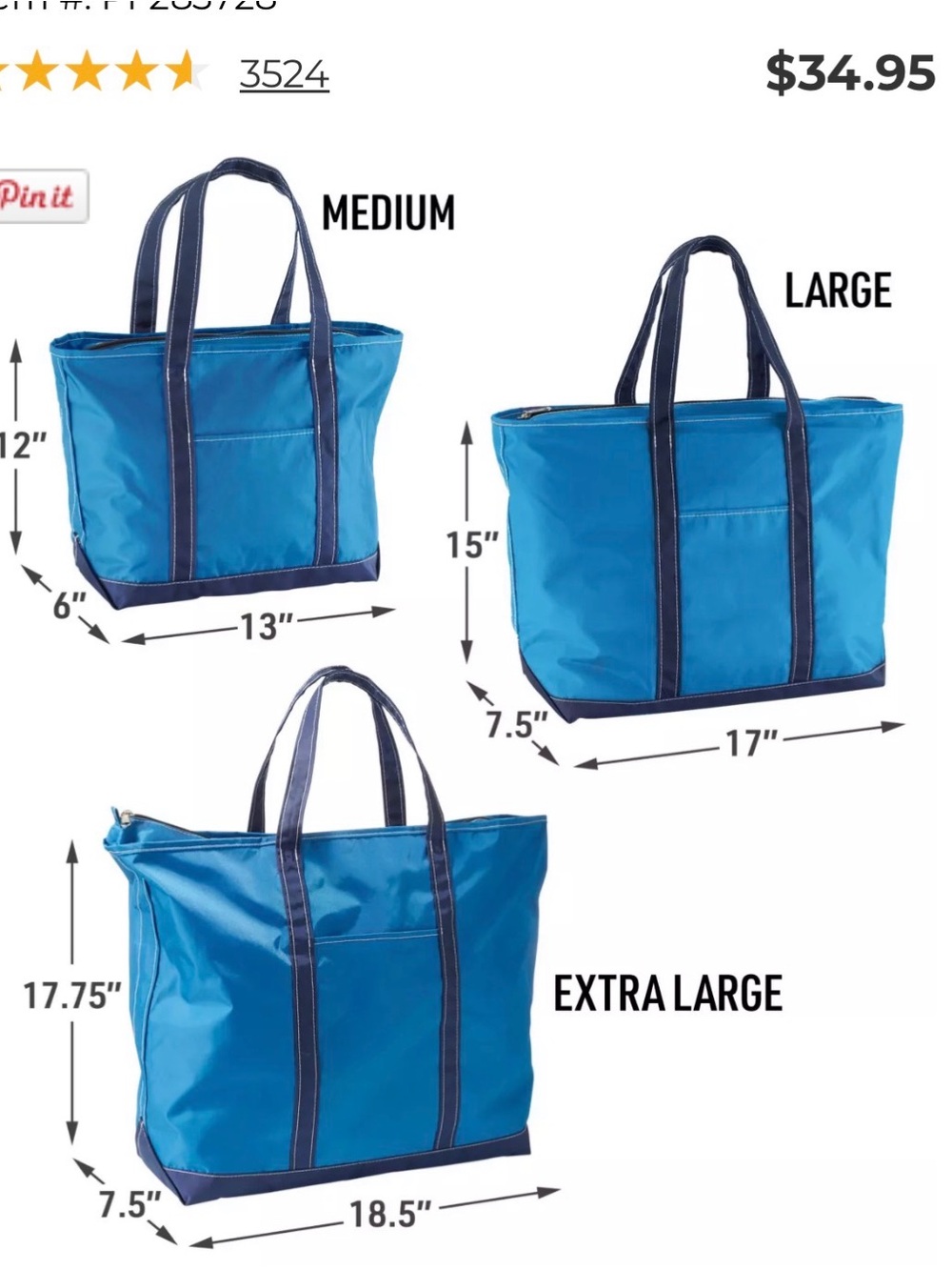 L.L. Bean Deep Blue/ Dusty Navy Medium Nylon Tote with Front Pocket - Picture 4 of 7